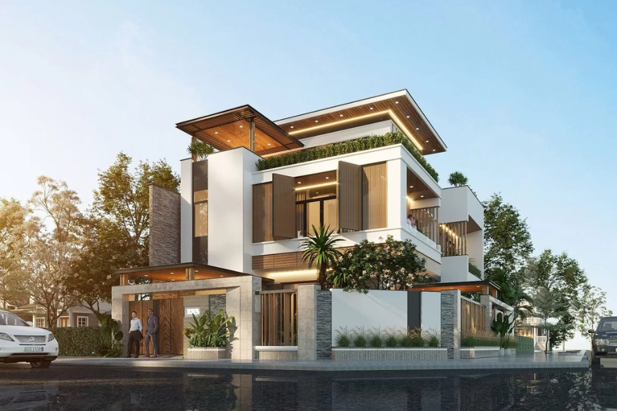 Sự đồng bộ của căn biệt thự thể hiện ở mọi khía cạnh, từ kiến trúc ngoại thất, nội thất bên trong đến cảnh quan bên ngoài Sự đồng bộ của căn biệt thự thể hiện ở mọi khía cạnh, từ kiến trúc ngoại thất, nội thất bên trong đến cảnh quan bên ngoài
