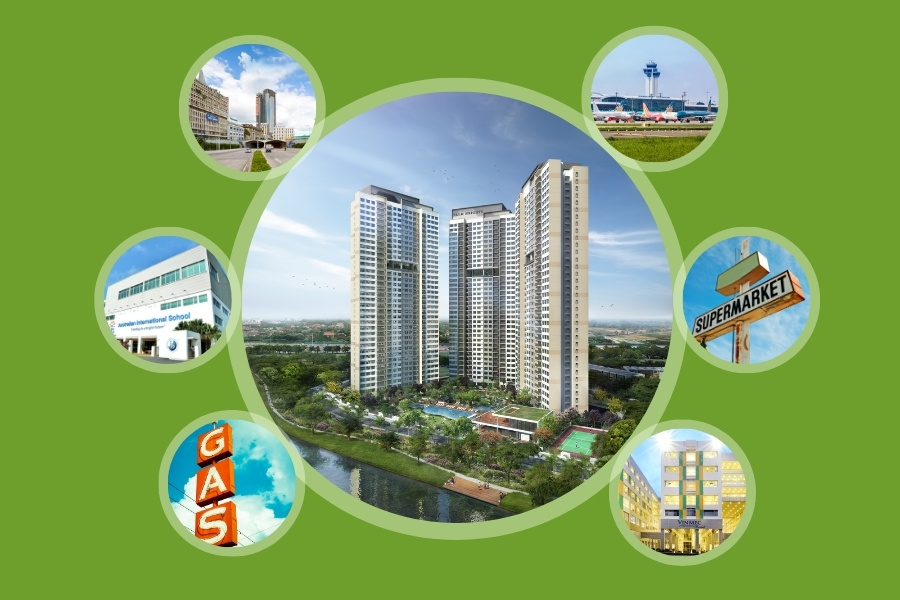 Tiện ích ngoại khu là những tiện ích xung quanh dự án chung cư